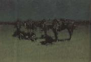 Frederic Remington Night Halt of Cavalry (mk43) oil painting artist
